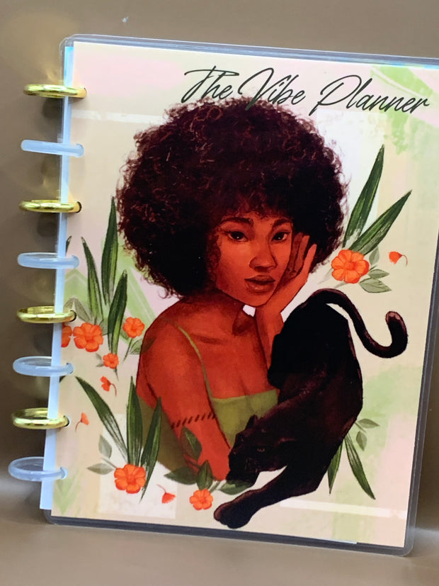 Bohemian Afro and Panther Notebook - Discbound - The Vibe Planner